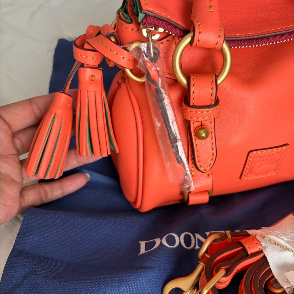 NWT Dooney and Bourne Florentine Nano Salmon Leather Satchel - Picture 4 of 9
